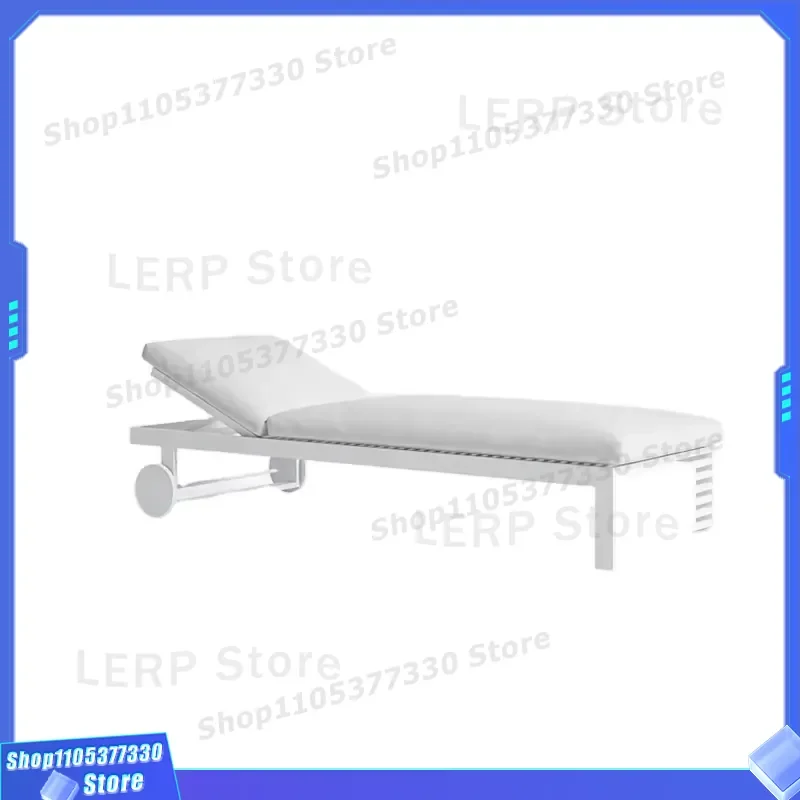 Adjustable Outdoor Pool Lounger Sunbed for Beach Garden Patio Relaxing Furniture Heavy Duty Reclining Chair with Cup Holder