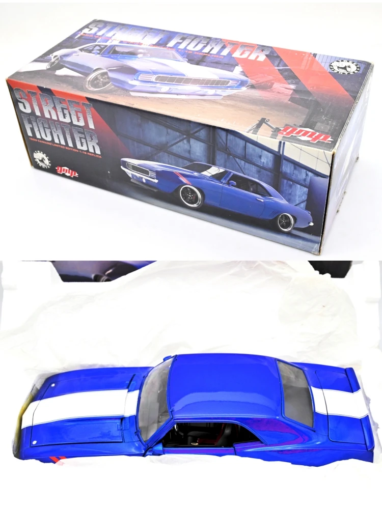 GMP 1:18 Street Fighter Blue Muscle Car Alloy Fully Open Simulation Limited Edition Alloy Metal Static Car Model Toy Gift