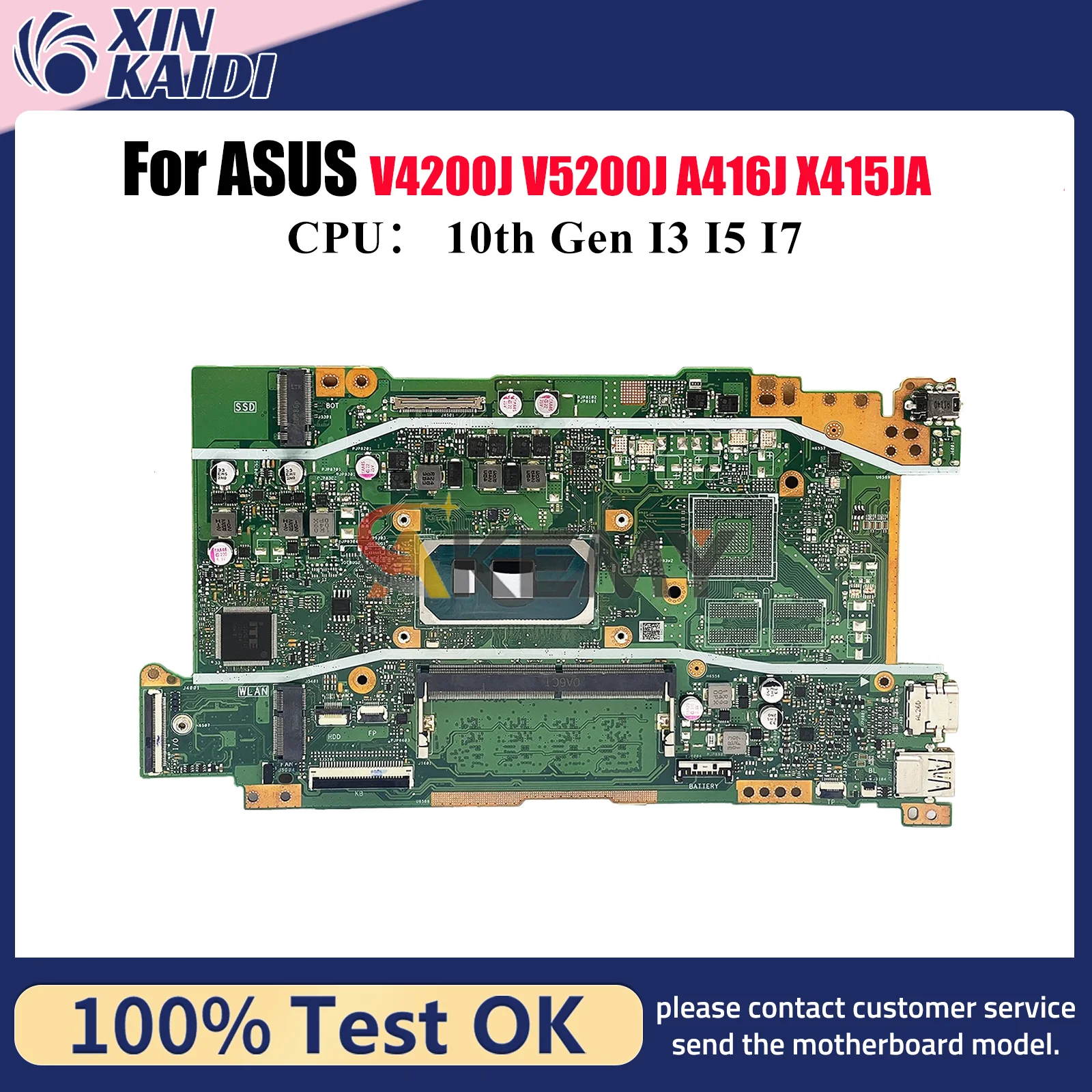 

X415JA Laptop Motherboard For ASUS VivoBook V4200J X415JF V5200J X415JP X415JA X415JAB X415J A416J Mainboard With I3 I5 I7 CPU