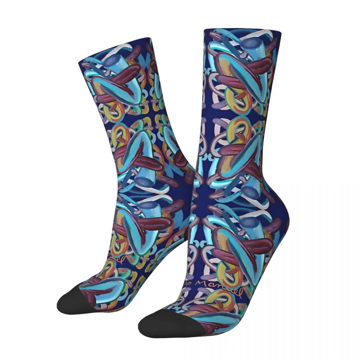 Crazy compression Shapes 9 Sock for Men Harajuku Quality Pattern Crew Sock Novelty