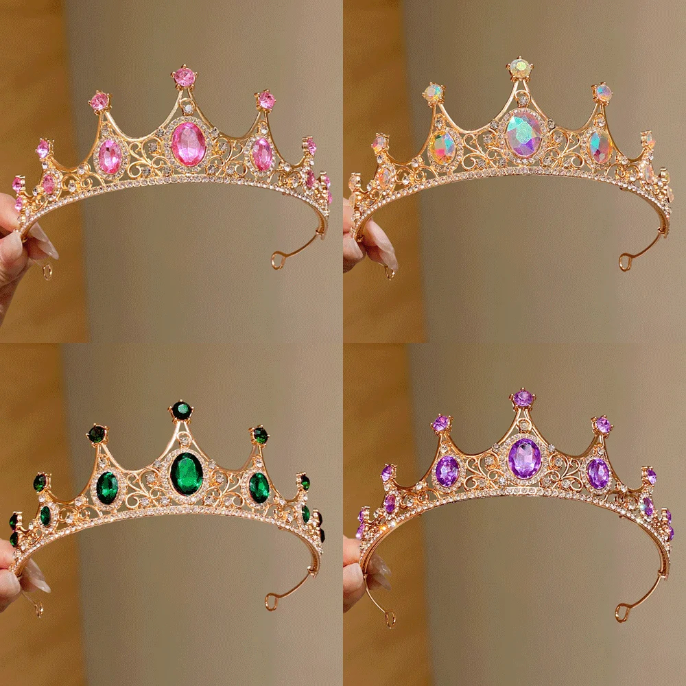 Multi-Color Premium Crown 1 Piece Set for Cute Girls Birthday Gift Party Fashion Show Essential Stylish Accessory
