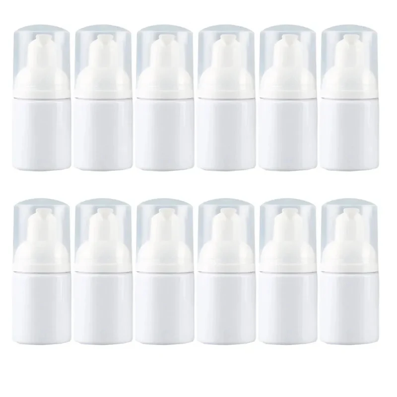 12Pcs 30ML Refillable Empty Foam Dispenser Bottle Plastic Bottle Portable for Cleaning Travel Mini Foaming Soap Pump