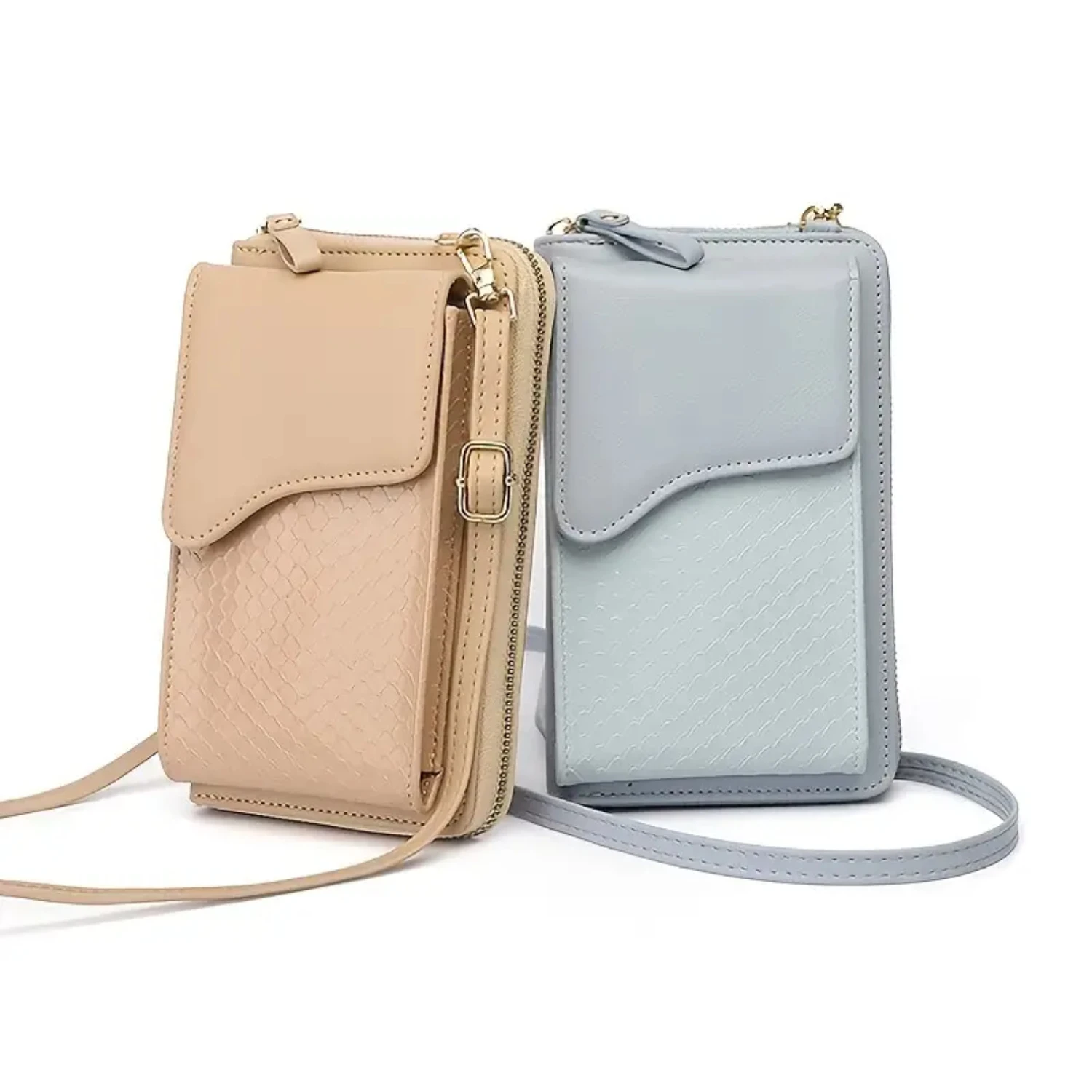 Versatile and Fashionable Solid Color Shoulder Bag with Simple Zipper - Stylish Phone Wallet and Coin Purse