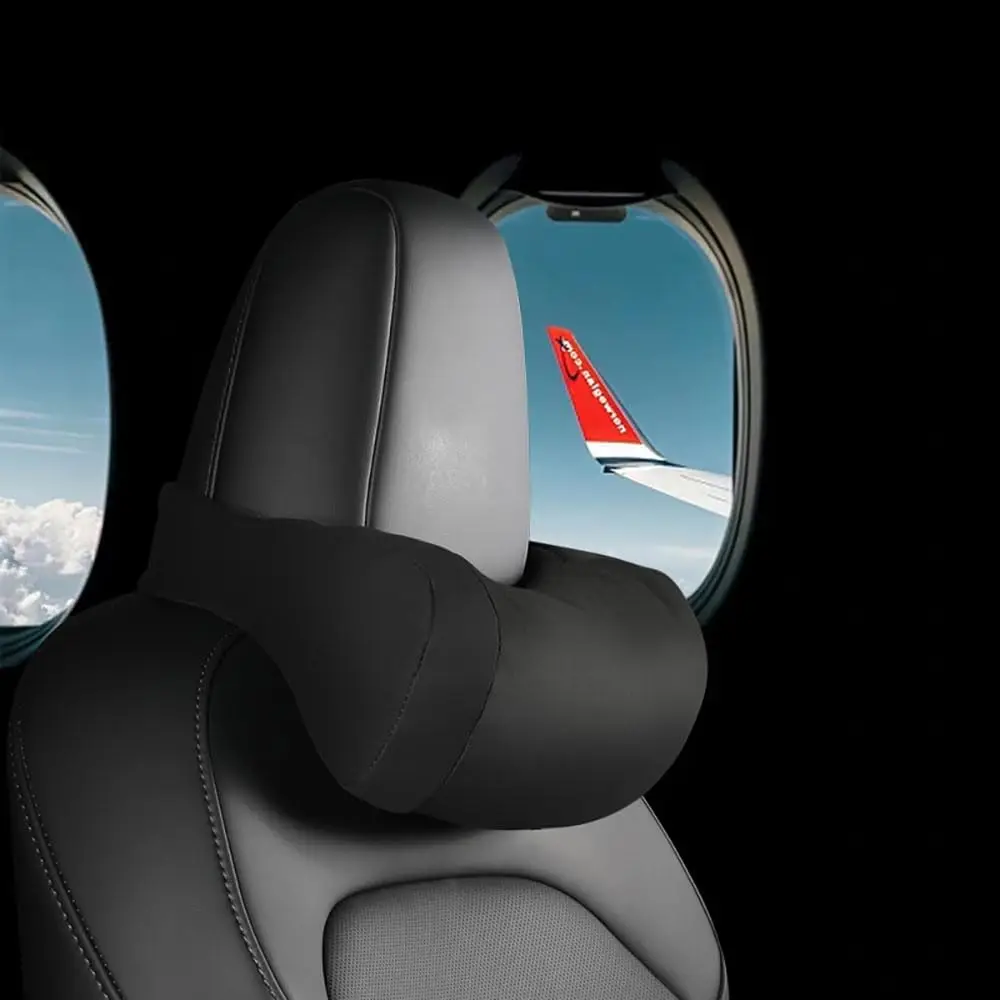 

Travel Rest Neck Pillow for Tesla Model3/Y/X Seat Headrest Suede Memory Foam Pillows Car Accessories