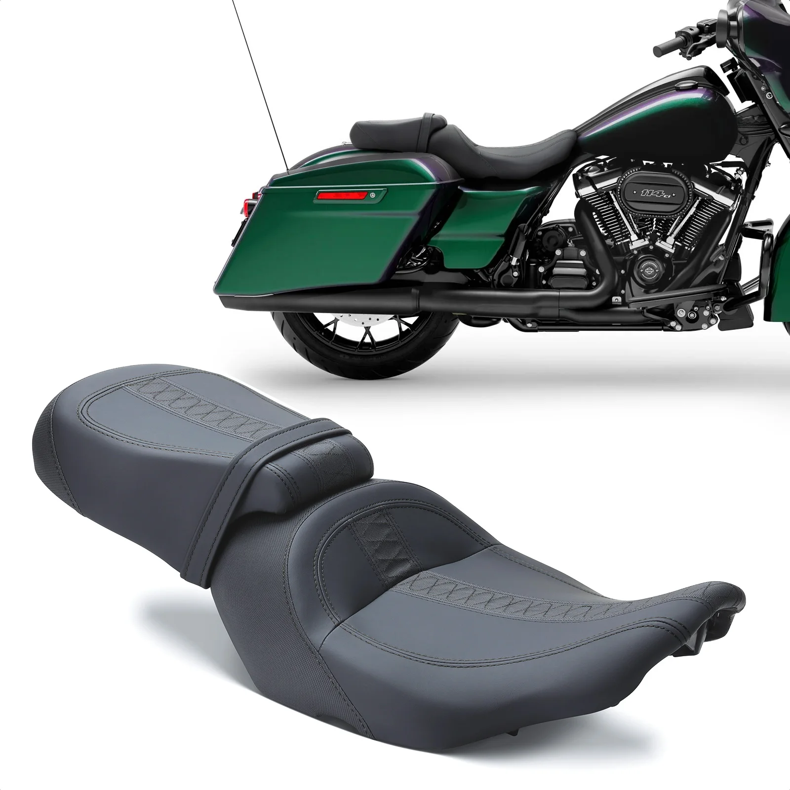 Motorcycle seat cushions for passengers and drivers Fit for Harley Davidson Touring CVO Road GlideStreet Glide FLHX 2023-2024