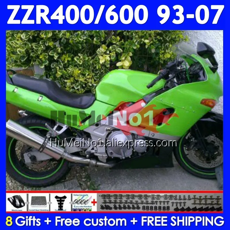 Green Black ZZR-400 For KAWASAKI NINJA ZZR 400 1993 1994 1995 1996 1997 1998 238No.100 ZZR400 99 00 01 02 03 04 05 06 07 Fairing