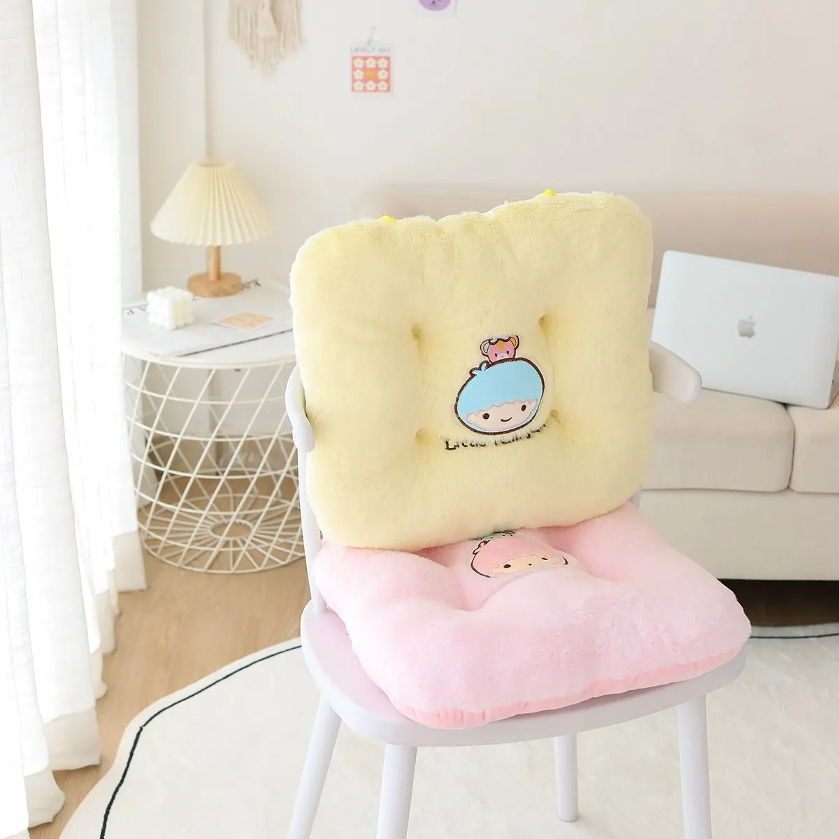 Sanrio Cartoon  Kuromi Anime Pom Pom Purin Plush Cushion Lovely Anime LittleTwinStars Student Office Chair Cushion Gift For Girl