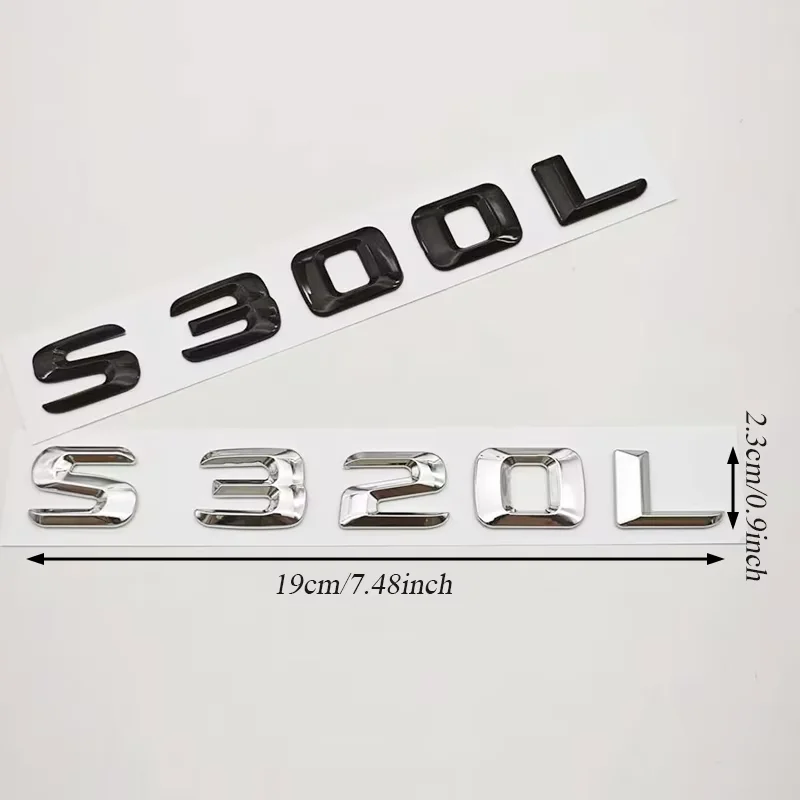 3D ABS Car Letters Logo S300L S320L Badge Sticker Emblem Decals For Mercedes Benz S Class S300L S320L V221 V222 Tail Accessories