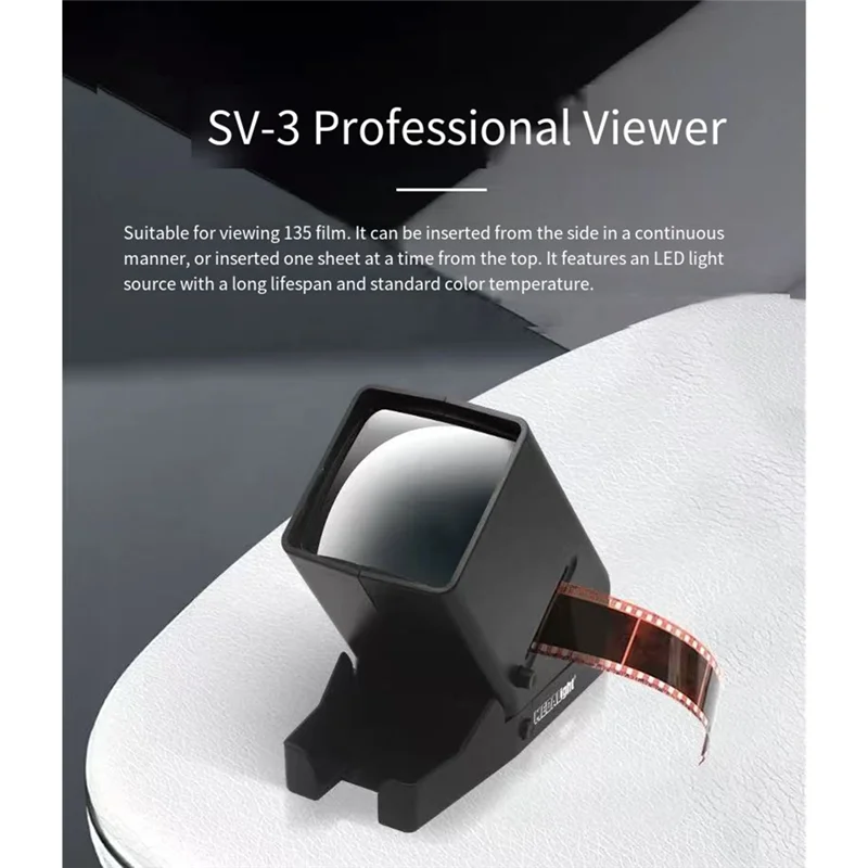 Ffyy-viewer 135 fonte de luz led negativo 3x ampliação alta definição 35mm universal clipe de filme de visualização inteira
