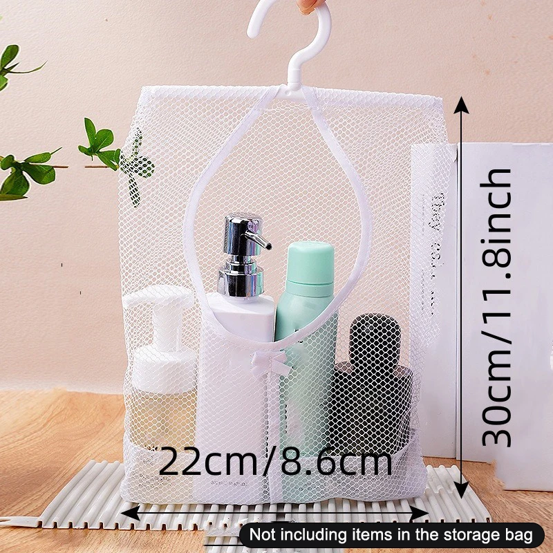 1pc wasknijper hangende mesh tas haak organisator draagbare multifunctionele hangende mesh opbergtas keuken badkamer hangende opslag
