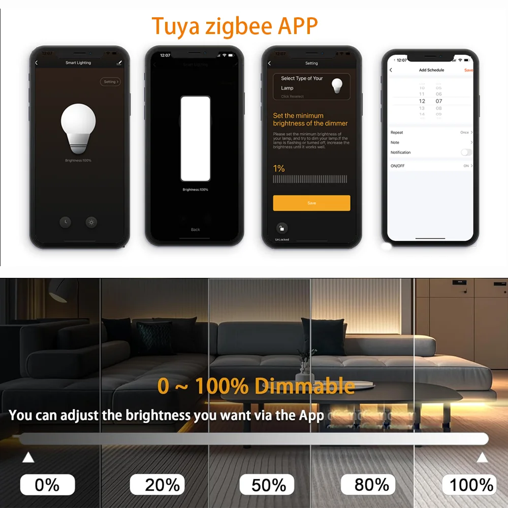 5V USB Tuya Zigbee 3.0 COB LED Streifen Licht 1m-5m Warmweiß Flexible Dimmbare Lichter 320leds/m Hause Dekoration für Alexa Google – Detail 7