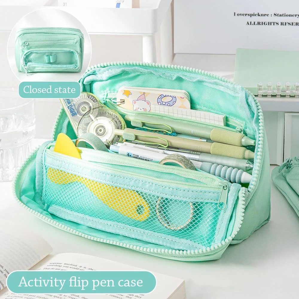 

Новая холщовая сумка для ручек, большая вместительная многофункциональная сумка для канцелярских принадлежностей, цветная коробка для ручек Macaron, подарок