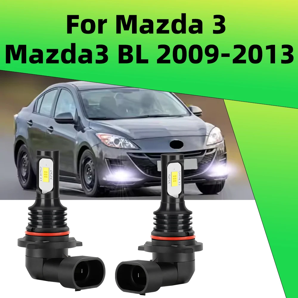 2Pcs Car Led Fog Lamp For Mazda 3 BL 2009 2010 2011 2012 2013 LED Front Fog Light Bulb Canbus 6000K 15000LM CSP Chips