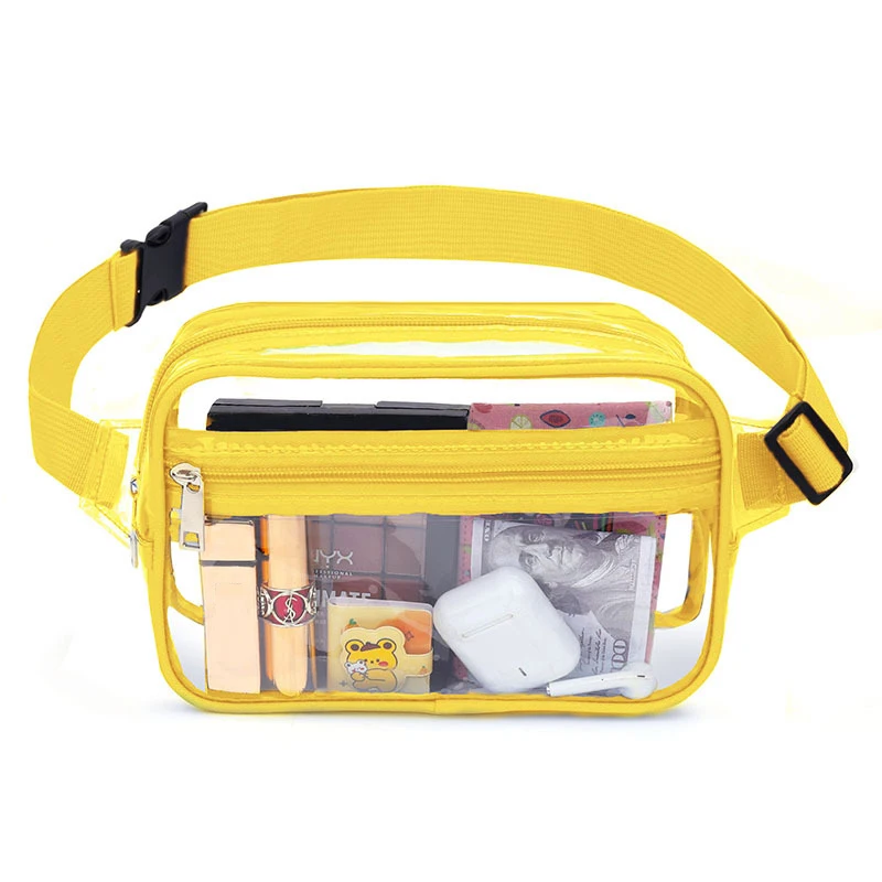 Women Men Plus Size Clear Fanny Bag with Adjustable Straps Waist Pack Concert Stadium Approved Sporting PVC Waist Bag