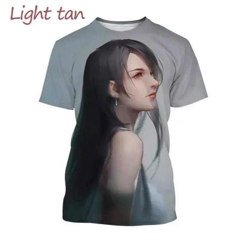 تي شيرت رجالي مطبوع عليه الخيال النهائي ثلاثي الأبعاد ، تيفا لوكهارت ، رسومات آلهة متحركة ، ملابس للجنسين ، قمم هاراجاكو