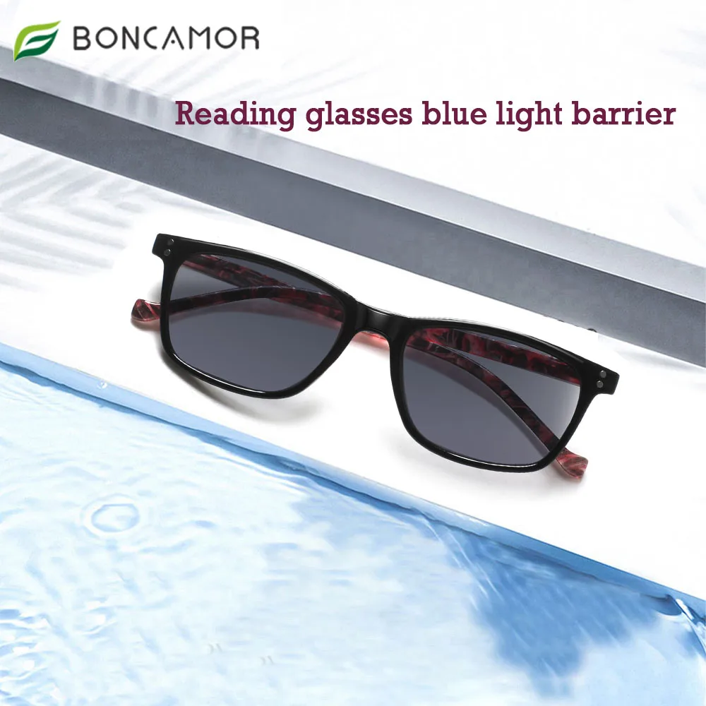 

High Quality Prescription Eyeglasses for Men and Women Oval Sunglasses Print Frame Anti Blue Light Spring Hinge Reading Glasses