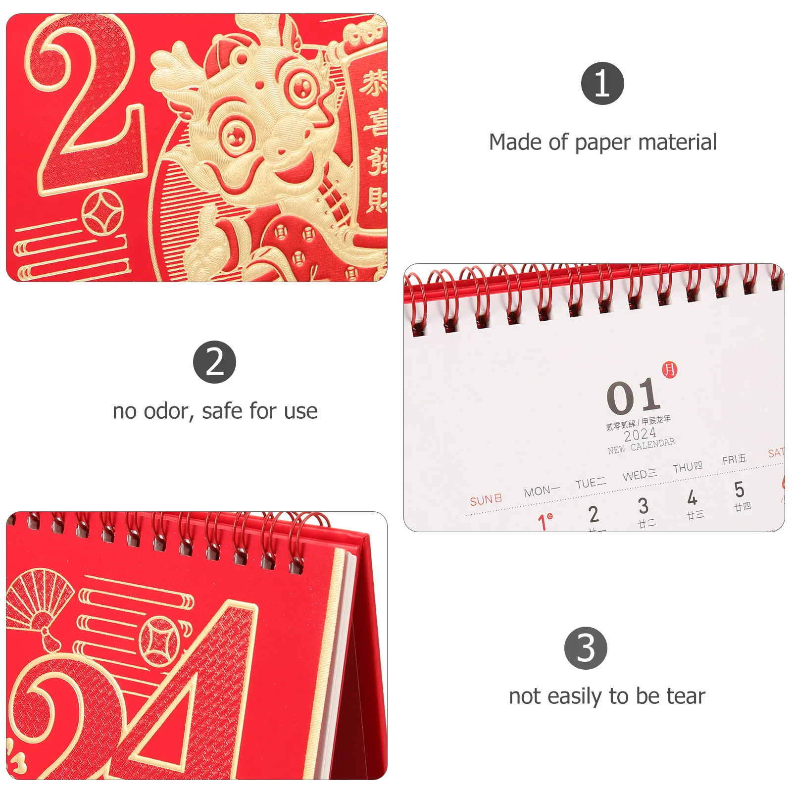 

2024 Desk Calendar Desktop Stand up Yearly Agenda Planner Monthly Turn The Page