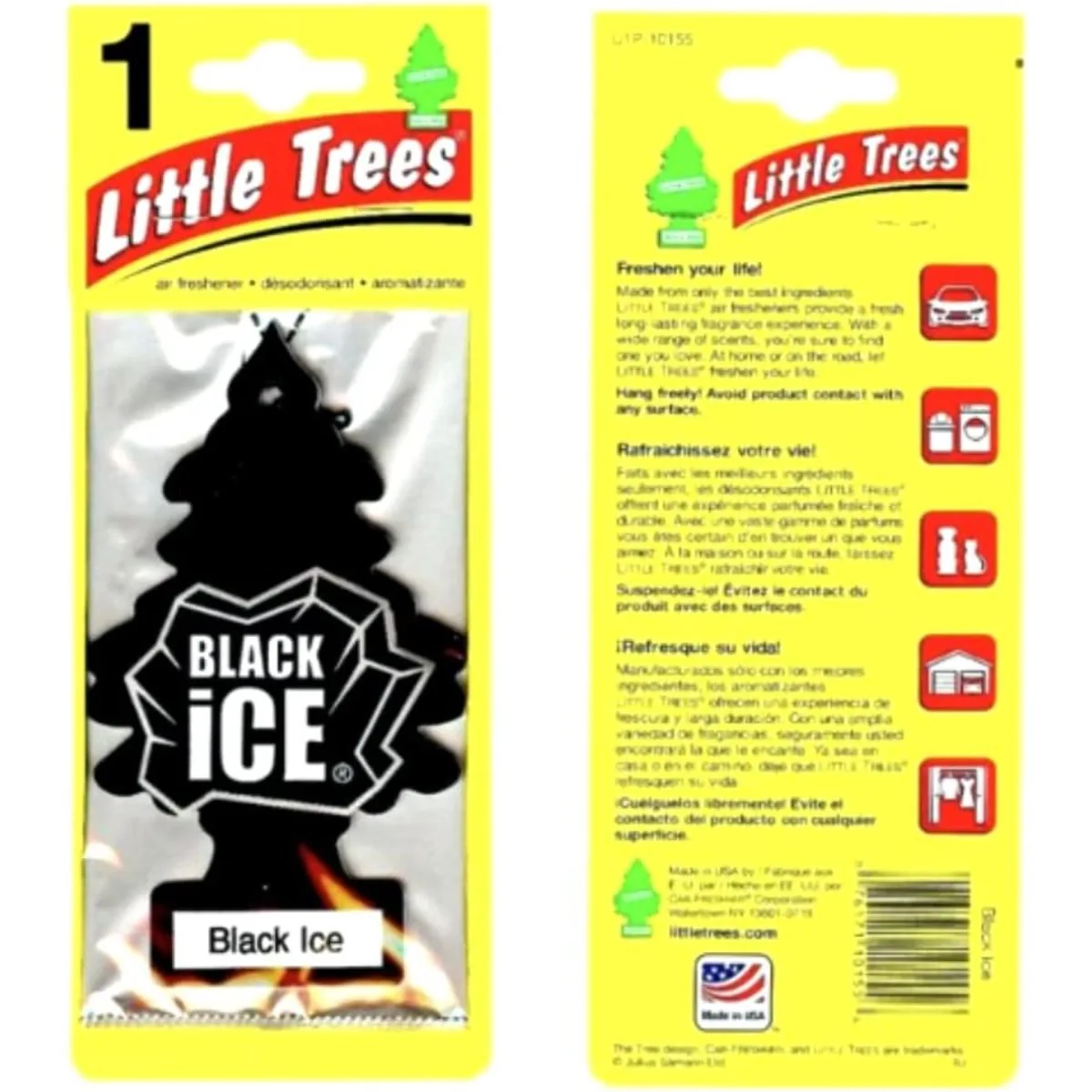

Ароматизатор для автомобиля Little Trees | Подвесное бумажное дерево для дома или автомобиля | Черный лед | Набор из 3 штук