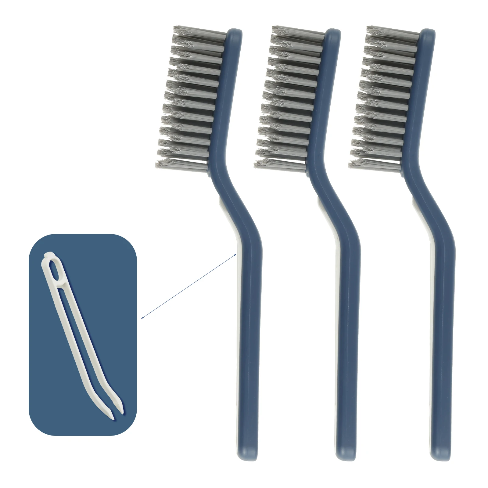 3Pcs Crevice Cleaning Brush Hard Bristle Gap Cleaning Brush Wear Resistant Crevice Cleaner Brush Multifunctional Corners