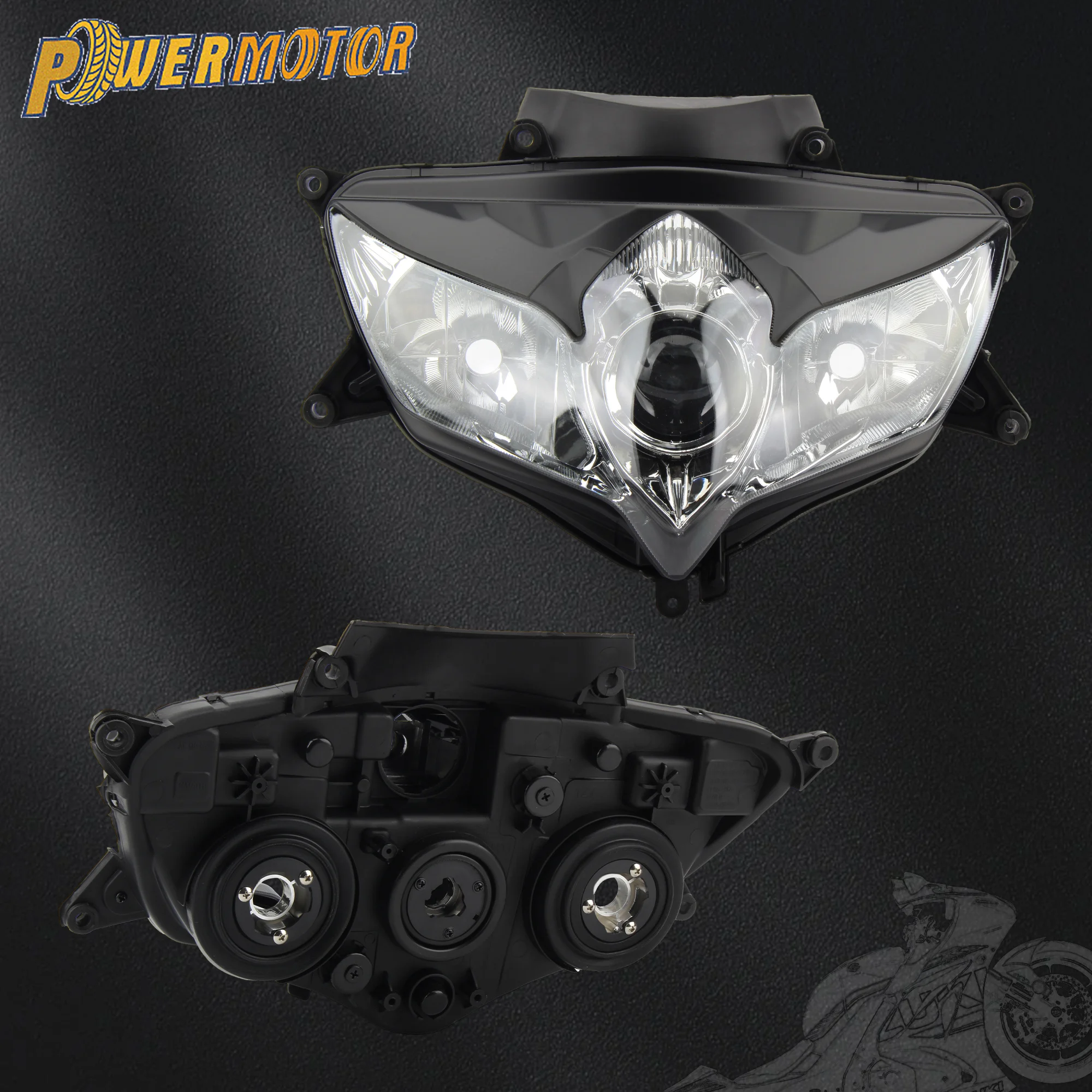 

Motorcycle Headlight For Suzuki GSXR 600 750 GSXR600 GSXR750 2008 2009 2010 Supermoto Headlamp Plate LED DRL Moto Accessories