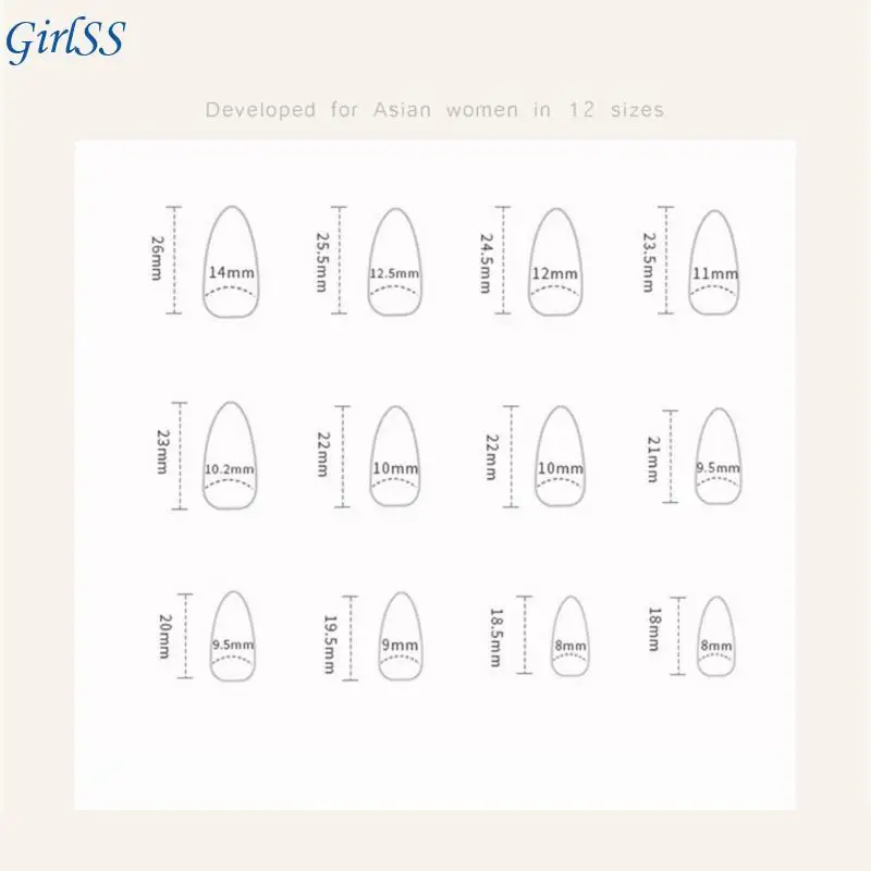 24pcsがネイルナチュラルグラデーションフランスのアーモンド形状の虚偽の爪を毎日のオフィス摩耗のためのグリッターでfalseアプリケーションt4mb