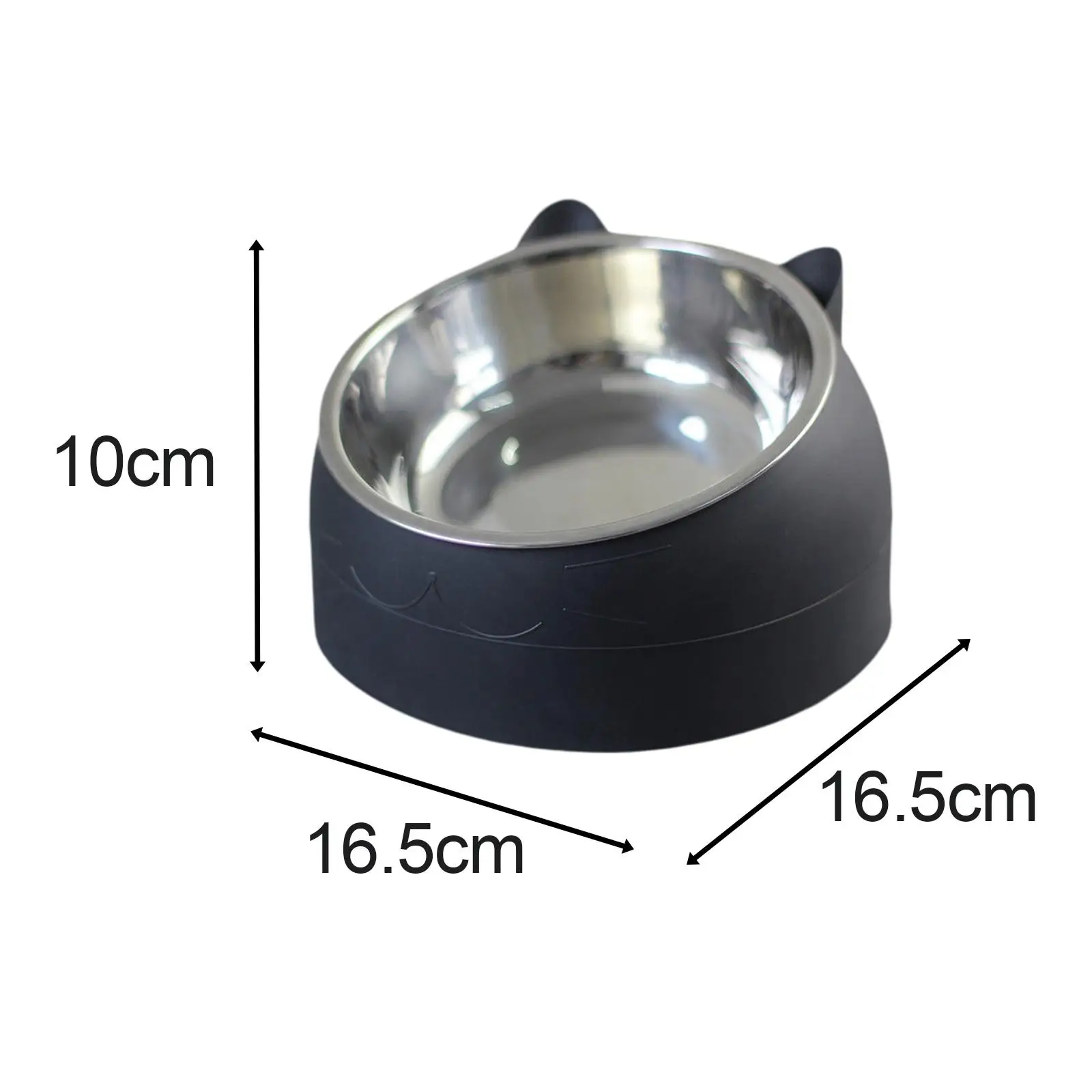 Comedero elevado de 15 ° para mascotas, cuenco protector para el cuello, de acero inoxidable, para gatos y perros pequeños