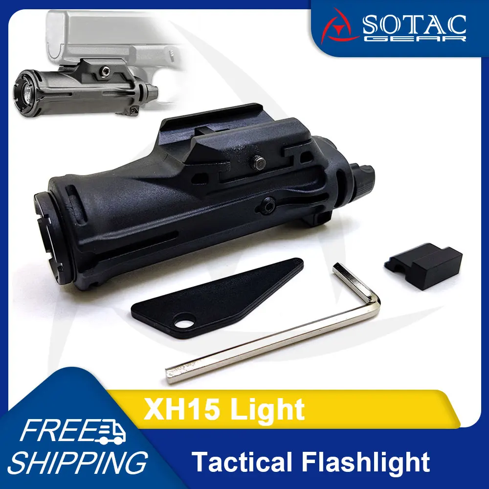 

SOTAC-GEAR Tactical XH15 Flashlight Weapon Hunting Scout Light White LED for 20mm Rail