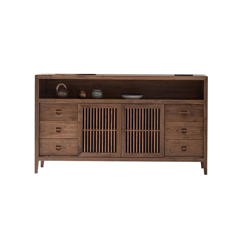 

Black walnut sideboard Song style aesthetic solid wood entrance sideboard Storage decorative furniture