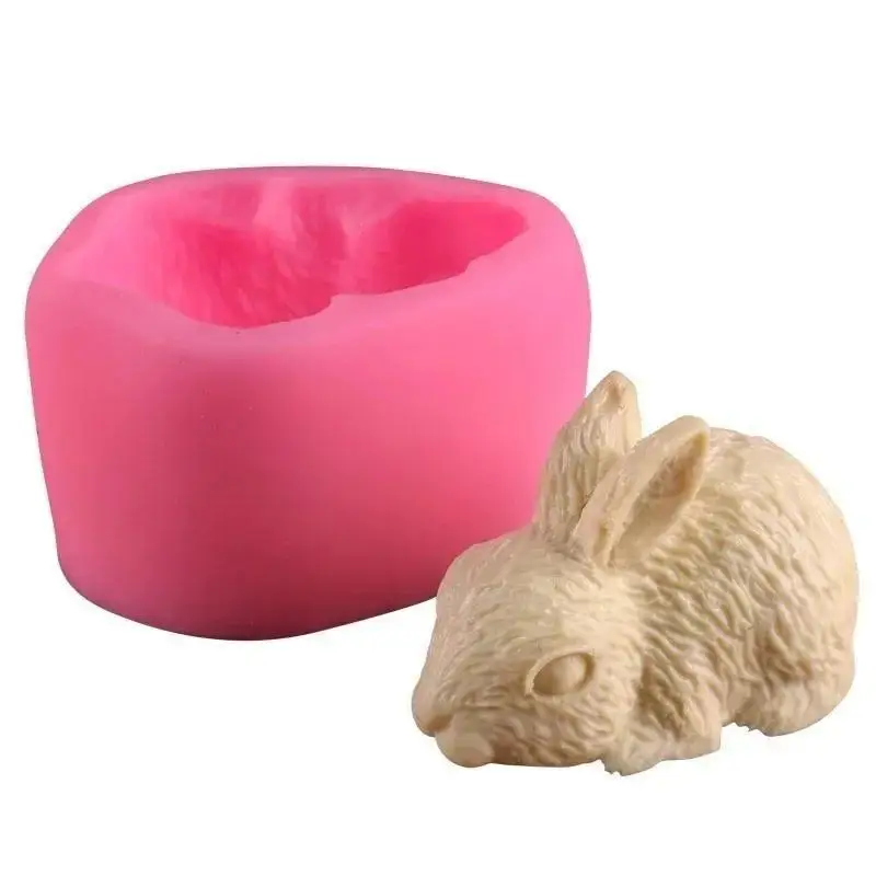 New Cute Rabbit Silicone Mold Chocolate Mu Si Fondant Baking Cake Mold Plaster Drop Glue Handmade Soap Mold