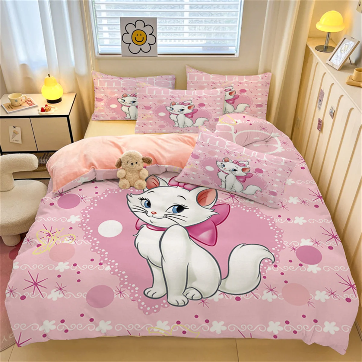 New design Mary Cat Bedding sets for girls;AristoCats Duvet Cover Set Pillow Case With zipper Quilt Cover Bed Home Decor