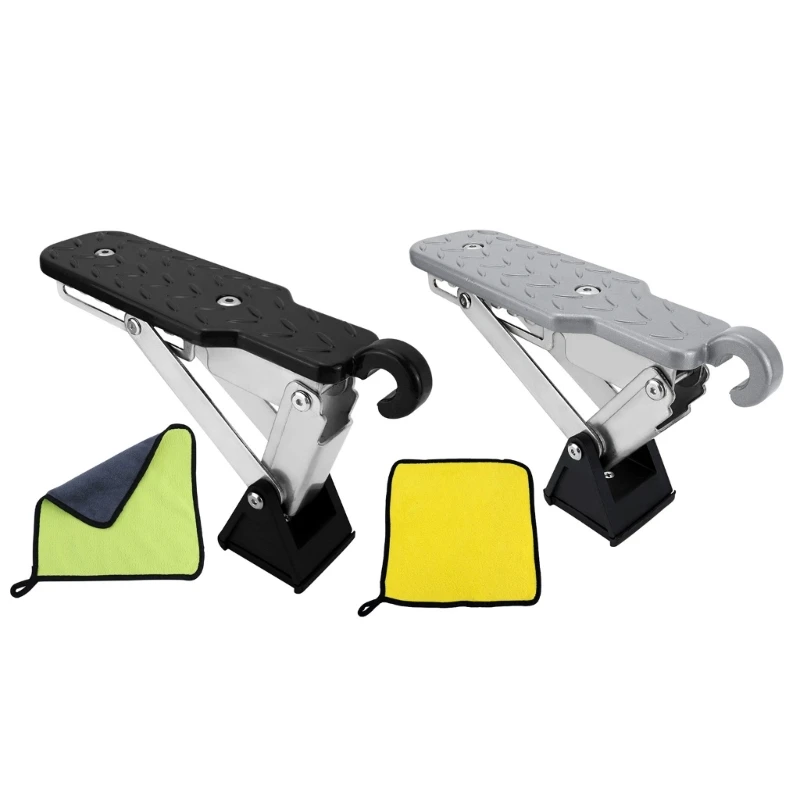 

1PC Adjustable 7 Position Car Door Step Pedal Foldable Car Door Latches Step Metal Door Step 240mm for Easy Roof Rack Access