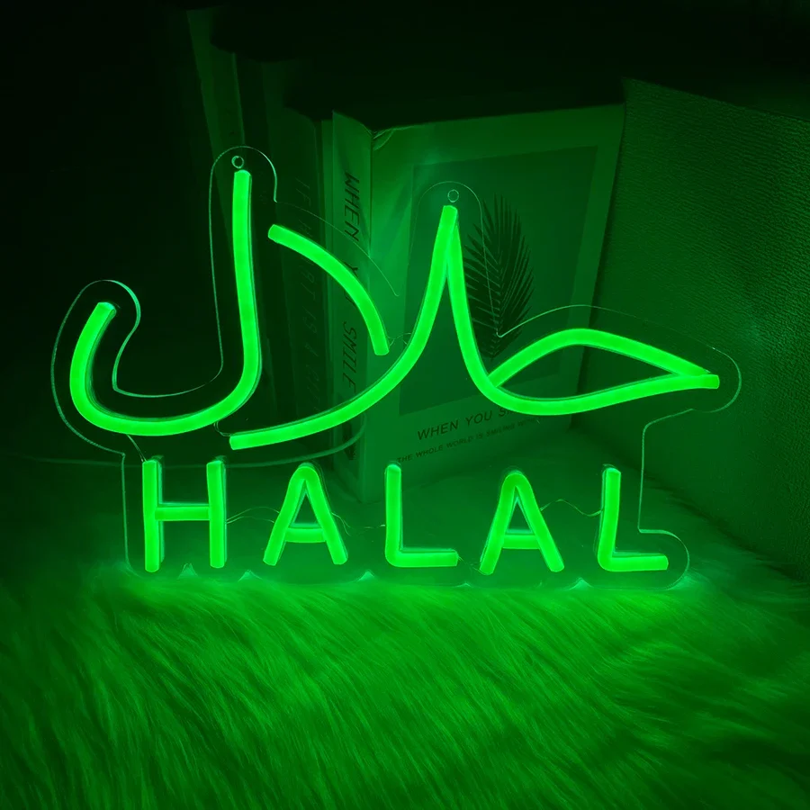 Muslim Food LED Decorative Neon Lights, Catering Stores To Increase The Atmosphere In The Store, Usb Light Source Control.