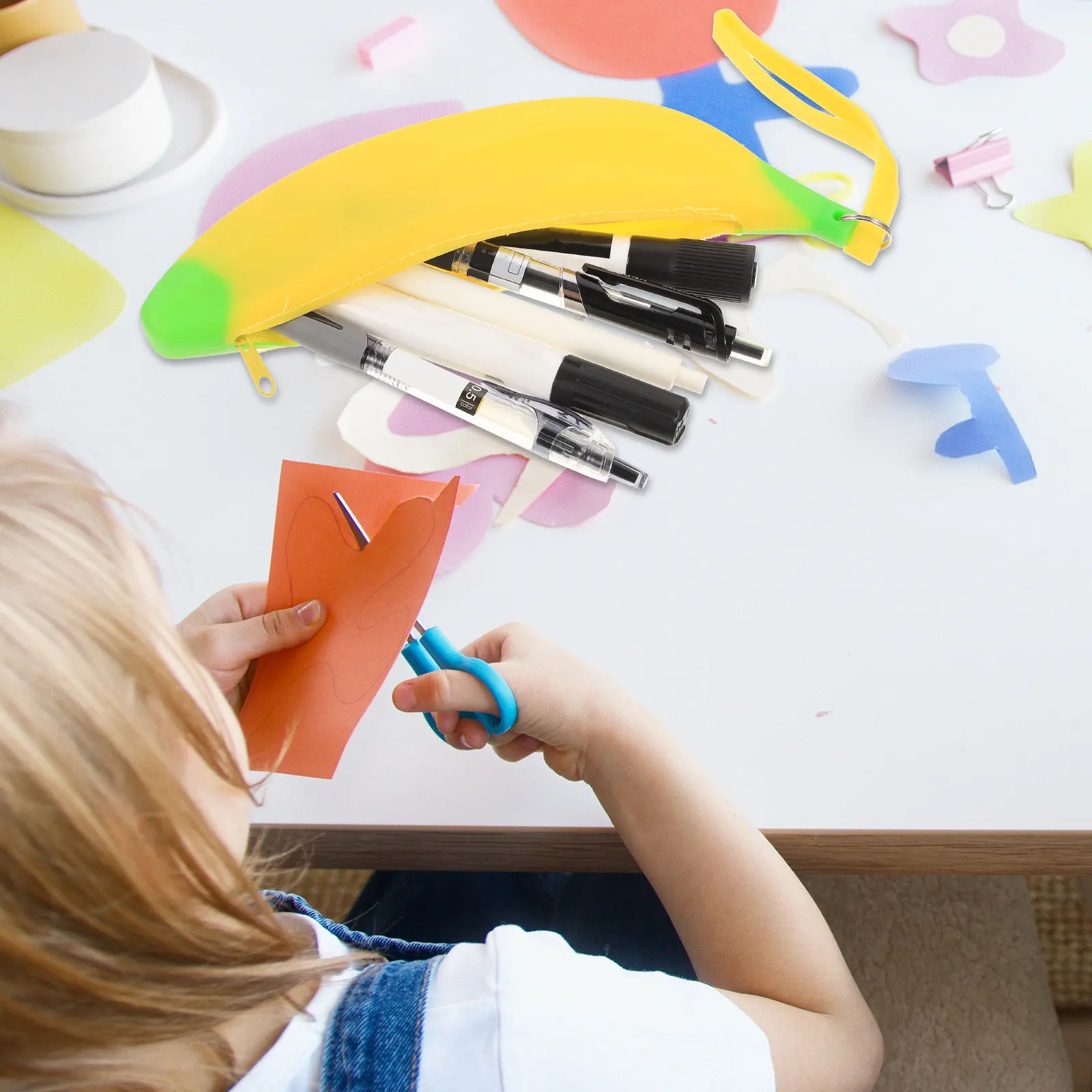 

Силиконовый пенал в форме банана, 3 шт., большой вместимости, моющийся, износостойкий, на молнии, для студентов, детей, школы