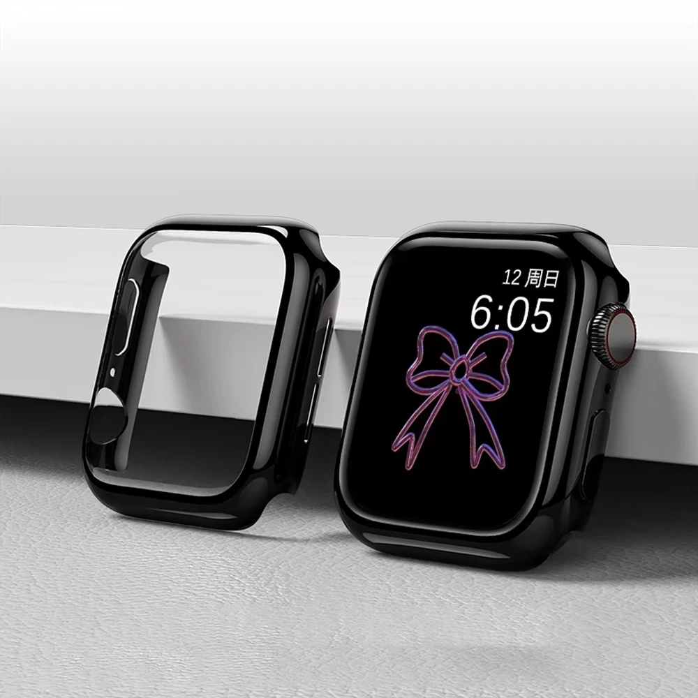Überzugshülle für Apple Watch 11 10 42 mm 46 mm, Zubehör, harter PC-Displayschutz, Stoßstange + gehärtetes Glas, iWatch Serie 11 Abdeckung
