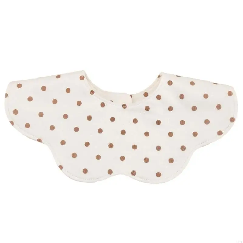 

F19F Petal Bibs Double Layer Drooling Apron 360 Degree Rotating Baby Bibs Infant Burp Cloth Feeding Bibs Toddlers Cotton Bibs