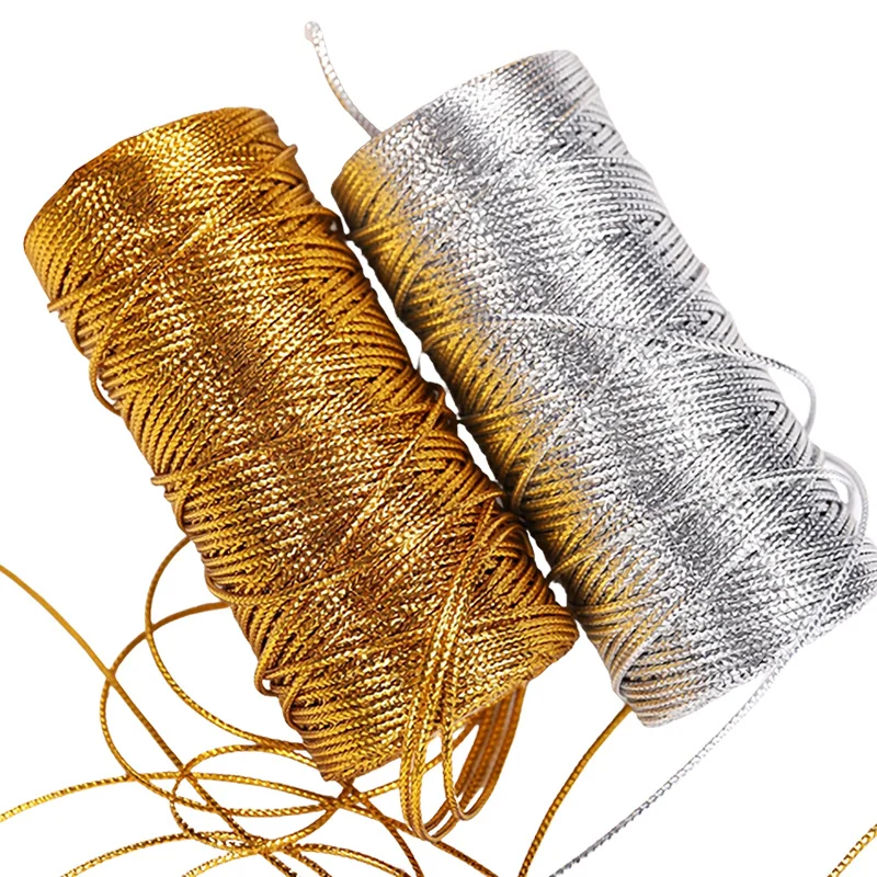 100M 1.5mm filo d\'oro Macrame corda artigianato fatto a mano corda nastro stringa regalo Wrap filo Vintage spago fai da te cucito decorazione per la