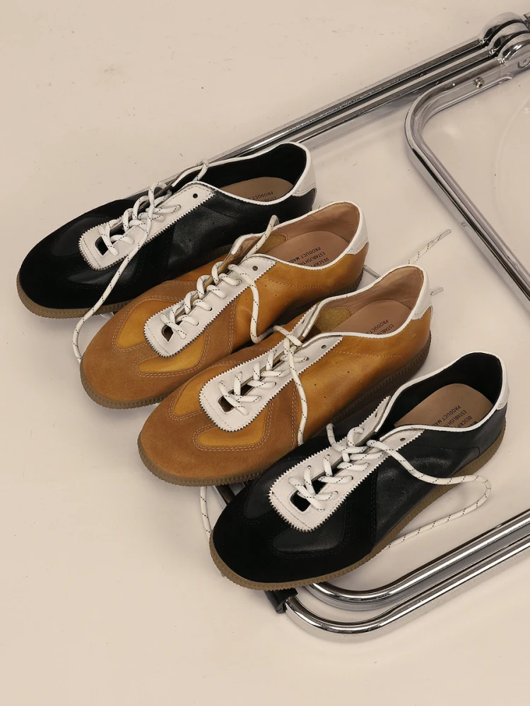 FengJia الصيف الرجعية Sle جلد البقر Deqin oes الرجال النساء الأصفر عادية oes عادي تو الجلود Bla Agan الأحذية Spor