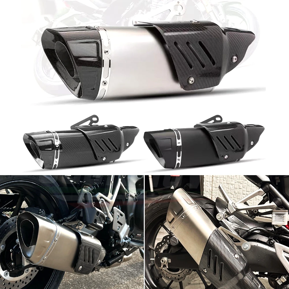 51mm Universal Motorcycle Exhaust Muffler Stainless Escape Moto For CBR650R Z900 Z400 ZX6R R6 R3 MT07 MT09 NMAX155 CF450SR RC390