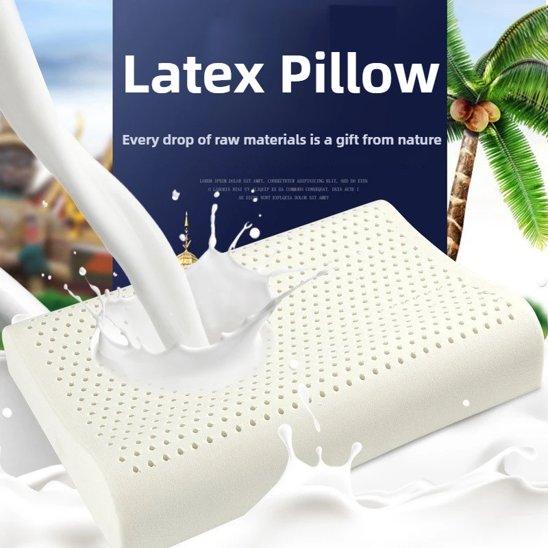 Pure Natural Latex Pillow Cervical Pillow Protect Memory Foam Pillow for Sleeping Orthopedic Pillow Slow Rebound 60x40cm Cojines