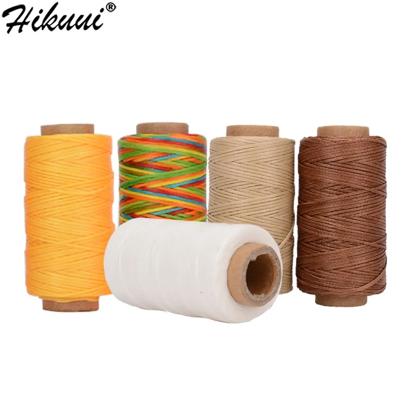 4 Color Set 0.8mm Waxed Thread for Leather Sewing Flat Wax Cord String Hand Stitching Bookbinding Craft DIY Jewelry Making