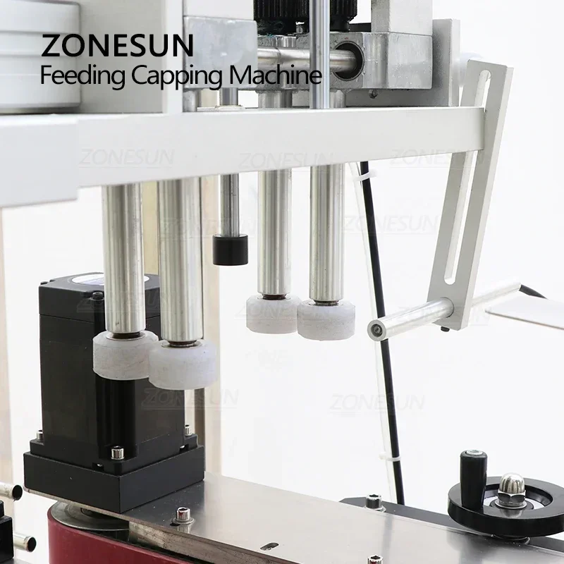 ZONESUN ZS-XG440DV Automatic Bottle Capping Machine High Speed Jar Screw Capper with Cap Feeder Unscrambler Production Line