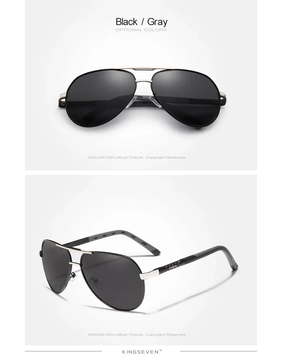 Kingseven neue Aluminium Magnesium Herren Sonnenbrille polarisierte Männer Beschichtung Spiegel Brille männliche Brillen Zubehör für Männer – Detail 5