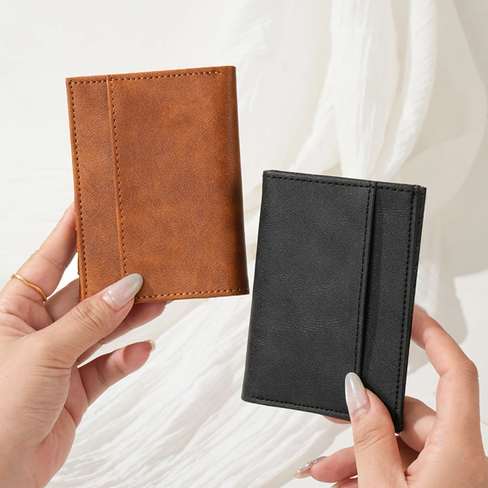 محفظة رجالية من جلد البولي يوريثان ذات سعة عالية، فتحات متعددة للبطاقات، حامل بطاقة الائتمان، حقيبة عمل عتيقة، محفظة أعمال عصرية #4