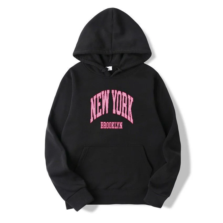 

Retro Varsity Style Text Print Hoodie Men Women Black Casual Streetwear Sweatshirt Vintage Sporty Unisex Pullover Hoodies