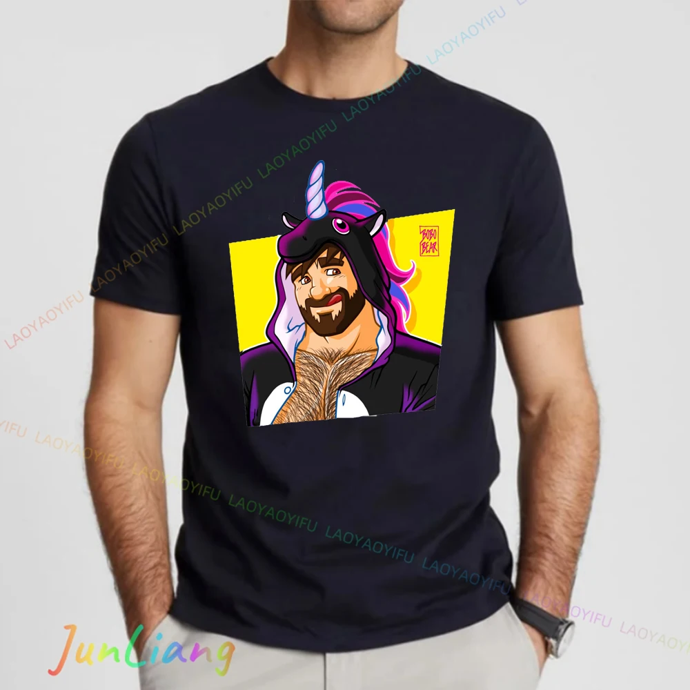مضحك أدام يحب دونجاري ، بوبو دب فخر الفن مثلي الجنس ، ملابس الشارع للرجال ، تيشيرتات نسائية ، ملابس قطنية