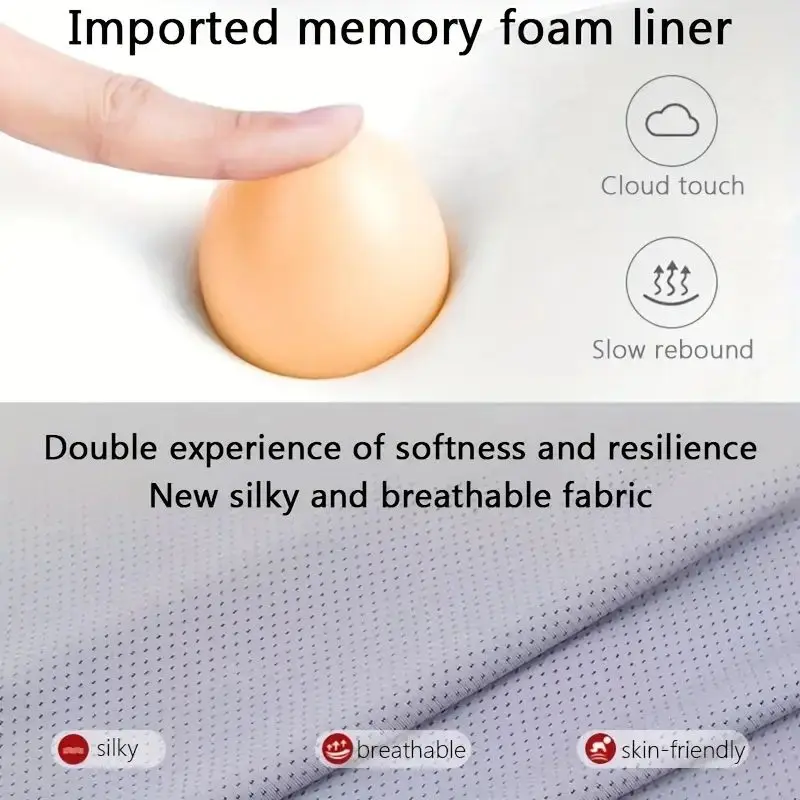 Cervical Support Car Headrest Pillow High Rebound Imported Memory Foam Car Neck Pillow Support High End Car Grey Pillow