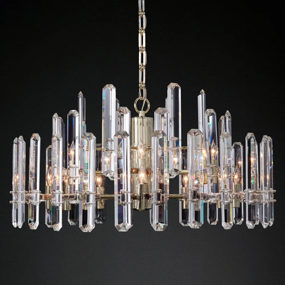 crystal round chandelier para prisma moderno led corte transparente luxo moderno teto 01