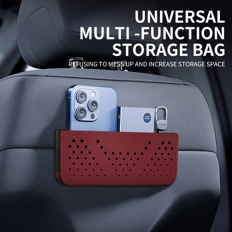 Car Net Storage Bag Car General Storage Box Multi-Functional Storage Bag Mobile Phone Bag Hanging Bag Paste Type