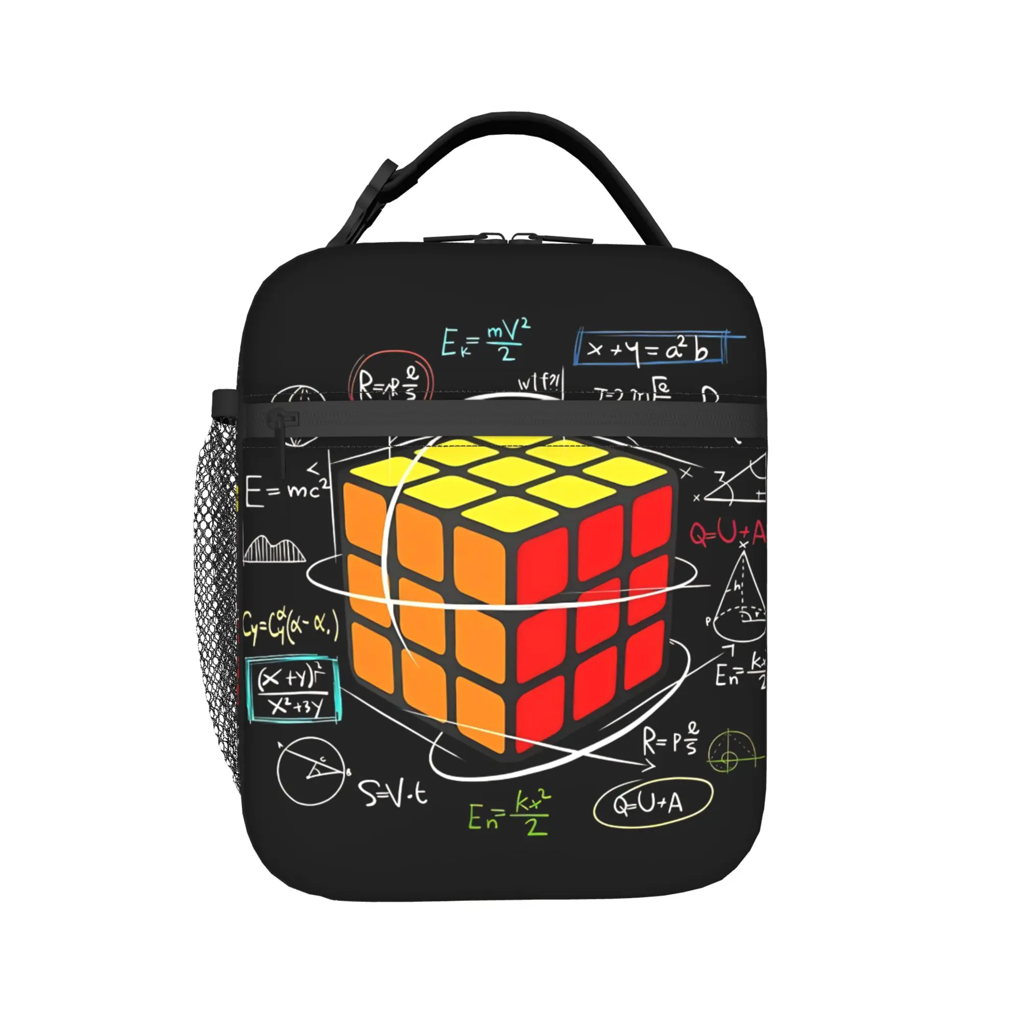 Math Rubik Rubix Rubics Player Cube Maths Lunch Bag For Unisex  Outdoor Picnic Graphic Lunch Box Retro Oxford Tote Food Bags