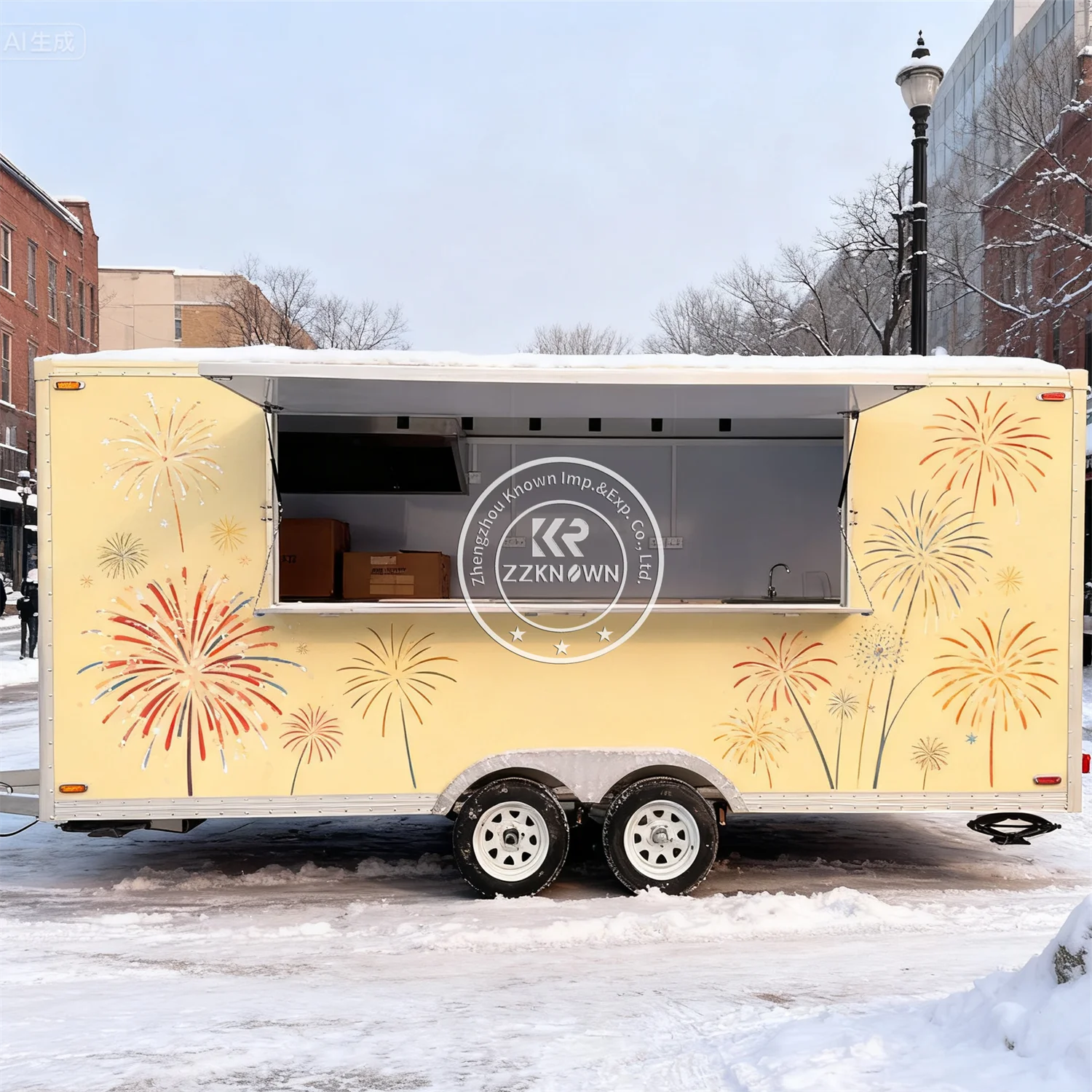 

Food Trailer With Full Kitchen Mobile Ice Cream Cart Street Pizza Hot Dog Truck Street Concession Food Truck For Sale